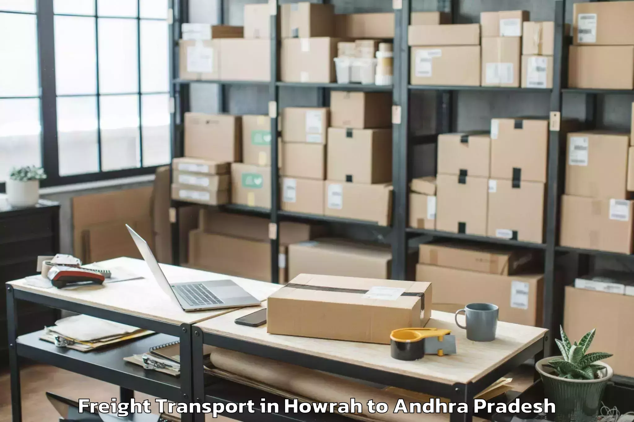 Reliable Howrah to Vignan University Guntur Freight Transport